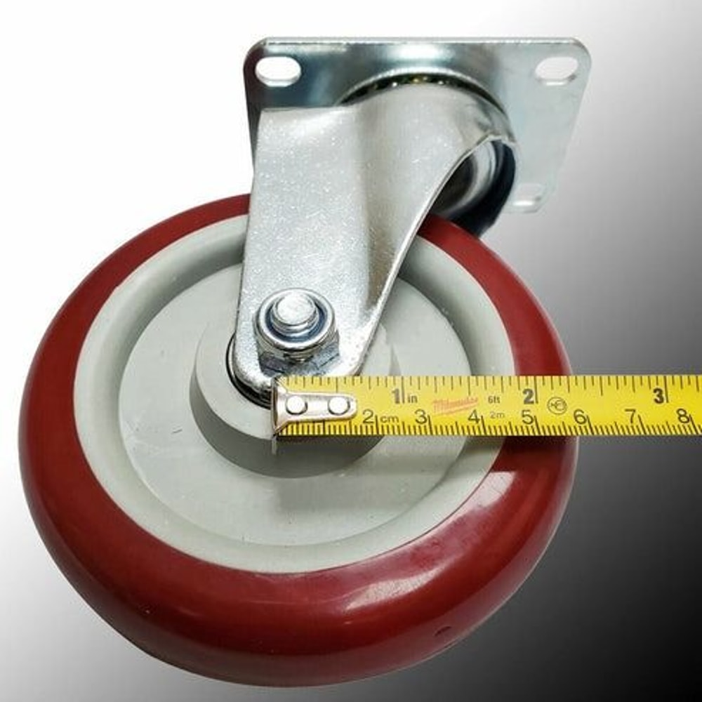 Heavy Duty Caster Wheels Polyurethane Swivel Plate Durable Silent Load Capacity 7