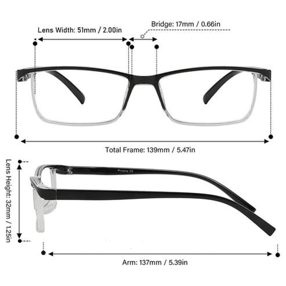 Square Frame Spring Hinge Reading Glasses For Men And Women Comfortable And Lightweight Unisex Read 4