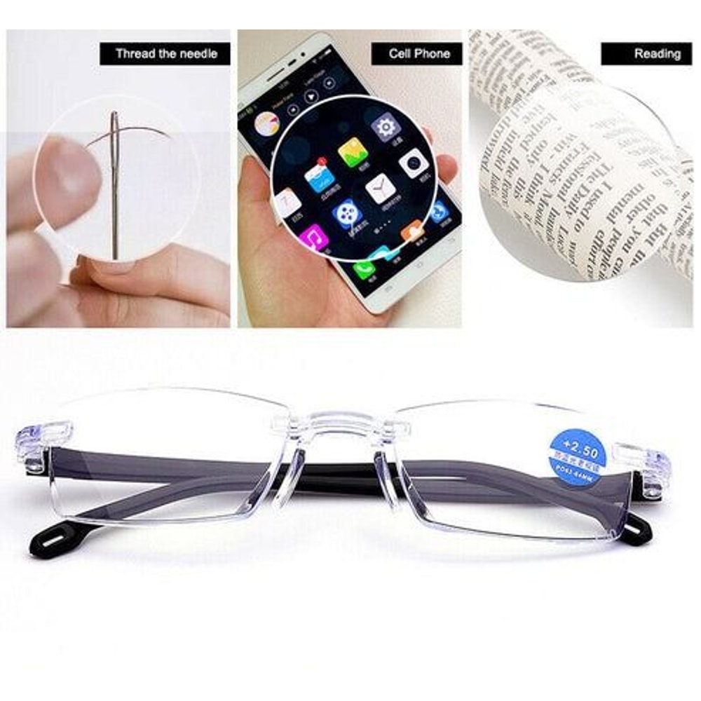 Mens Rectangular Rimless Reading Glasses Blue Light Blocking Unisex Readers UV400 Protection For Ey 13