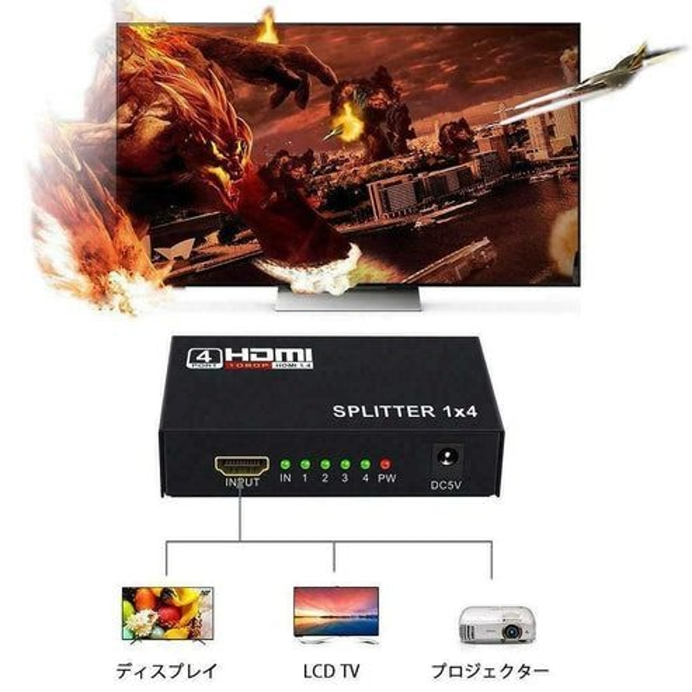 HDMI Splitter Hub Multi Amplifier For HDTV Distributes Signals For Projectors TVs Monitors 1