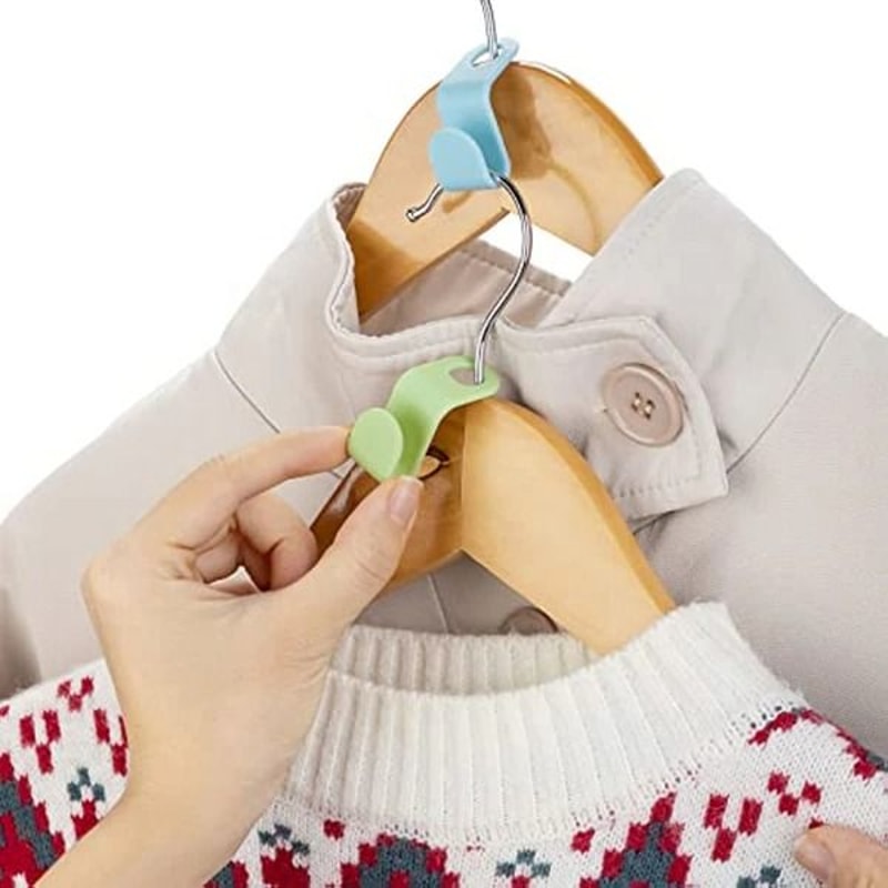 Clothes Hanger Connector Hooks Space Saving Clip Closet Hangers Organizer 4