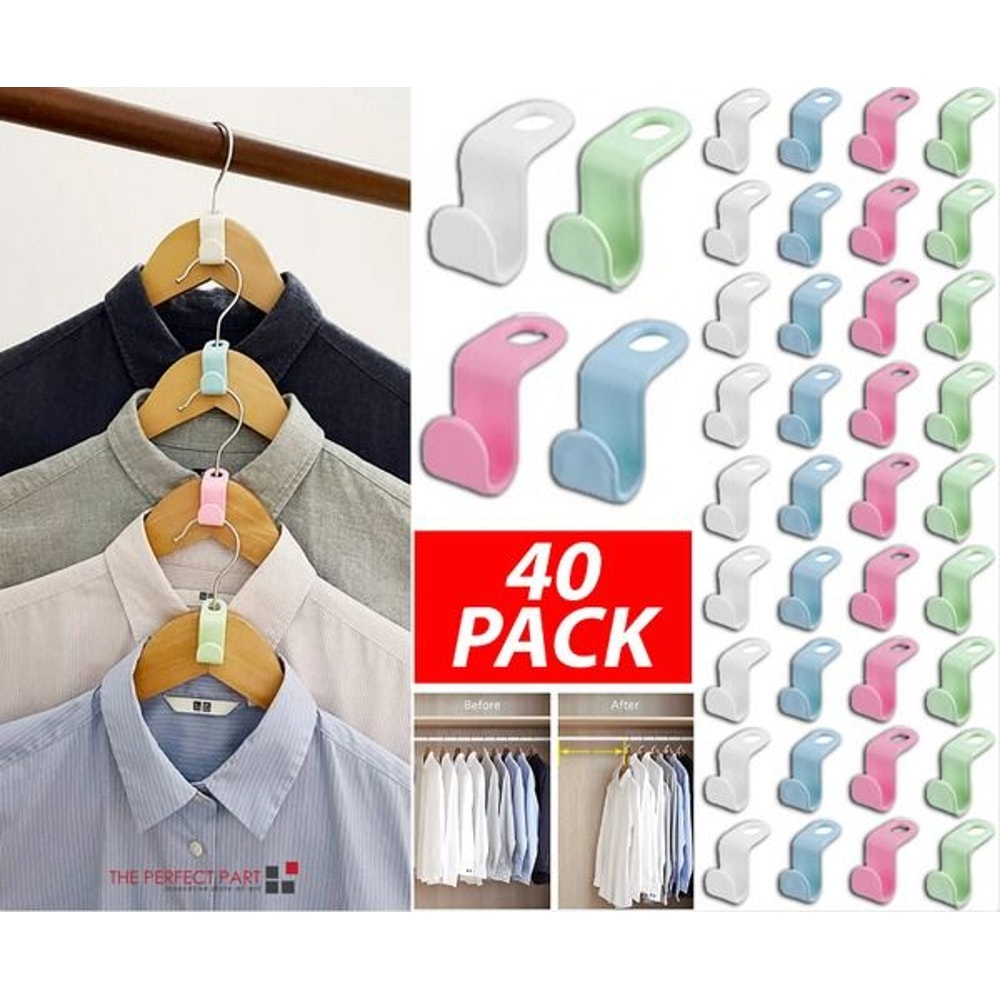 Clothes Hanger Connector Hooks Space Saving Clip Closet Hangers Organizer 15