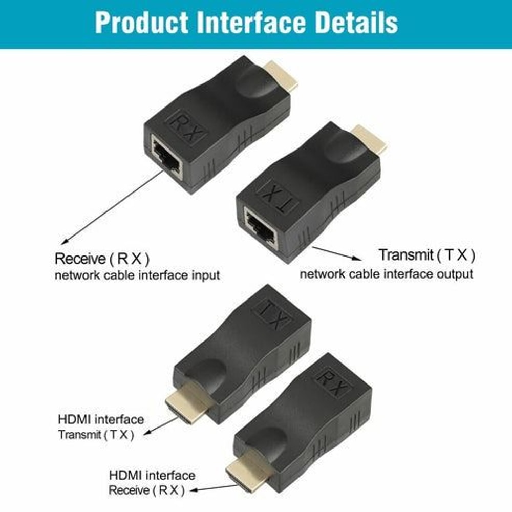 HDMI Extender To Over Cat Ethernet AdapterEnjoy Highquality Video Transmission 4