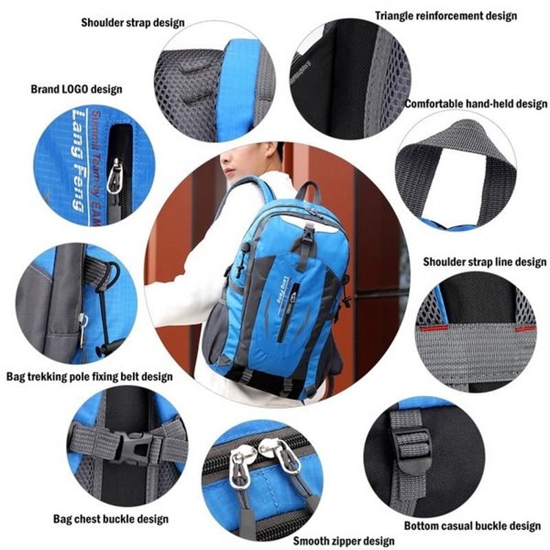 Durable Travel Backpack For Men Women Rucksack For Hiking Camping Laptop School And Book Bag 2