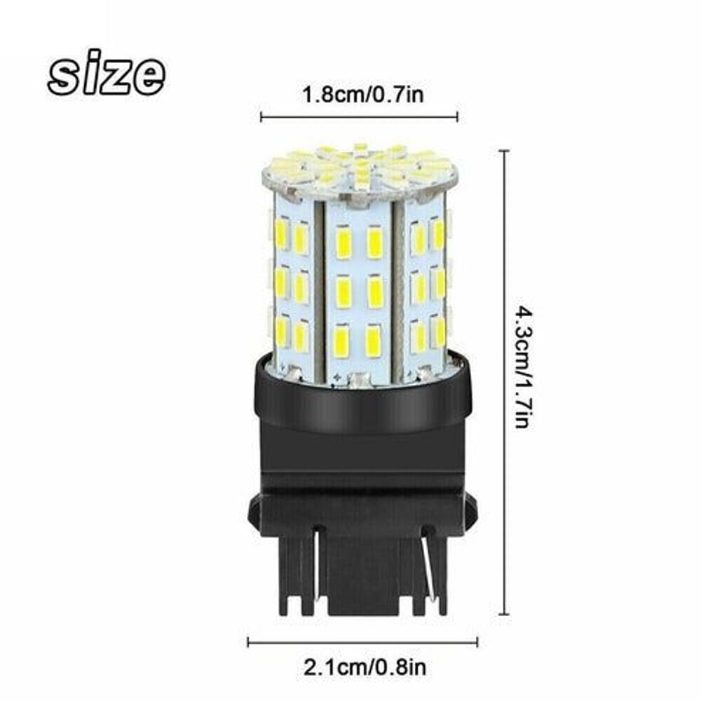 LED Reverse Tail Brake Turn Signal DRL Light Bulb 6000K White 64SMD High Brightness Durable 3