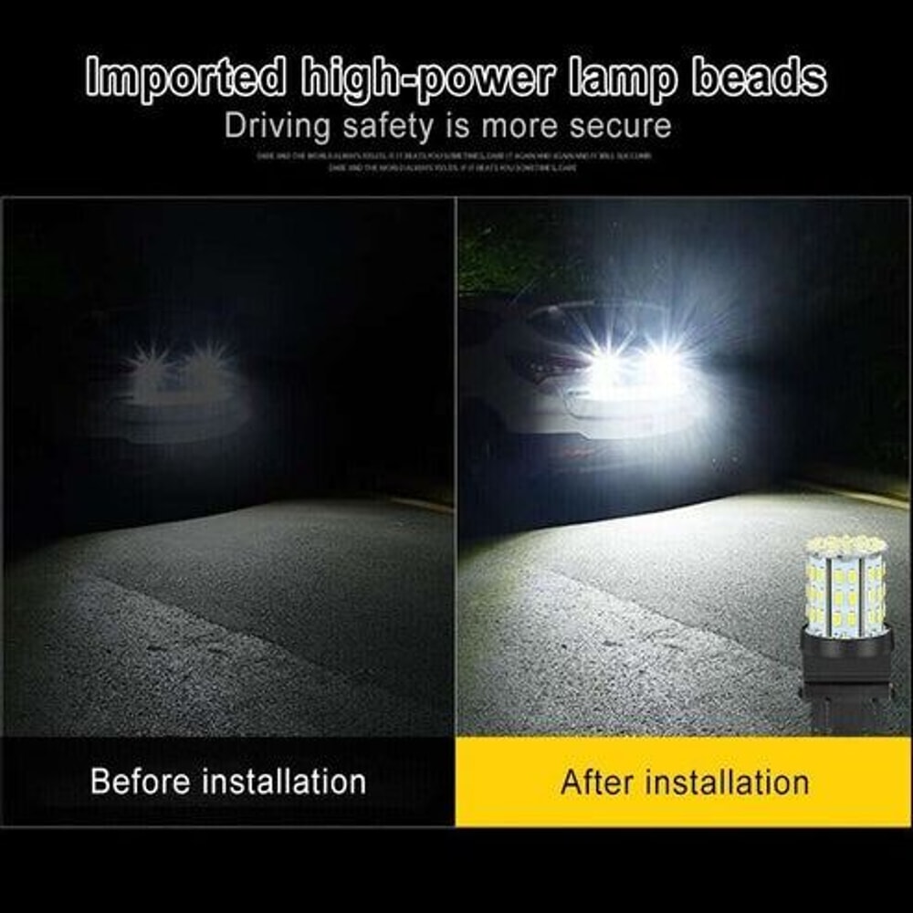 LED Reverse Tail Brake Turn Signal DRL Light Bulb 6000K White 64SMD High Brightness Durable 8