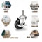 Heavy Duty Rubber Casters With Safety Brake Wheels For Wire Shelving Rack Quiet Degree Swivel Smoot