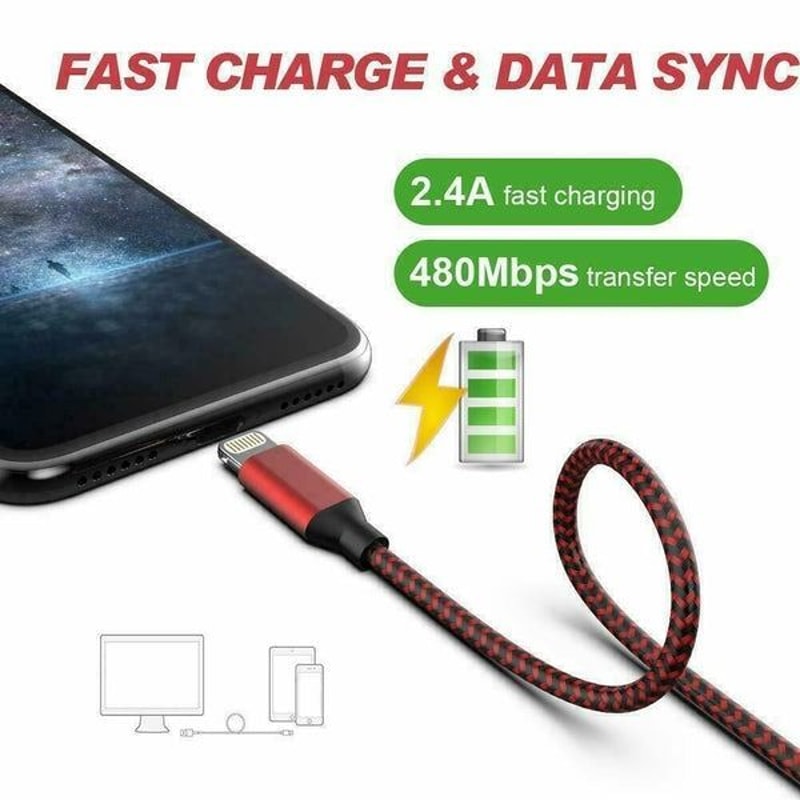Fast Charger USB Cable For IPhone Durable And LongLasting 10