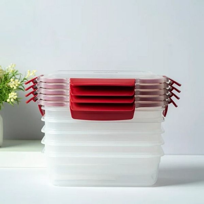 Airtight Food Storage Containers Stackable Leakproof Snap Lock Lids BPAFree Clear Plastic Meal Pre 1