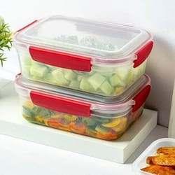 airtight food storage containers, stackable & leakproof, snap lock lids, bpa-free, clear plastic meal prep containers