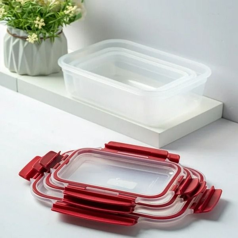 Airtight Food Storage Containers Stackable Leakproof Snap Lock Lids BPAFree Clear Plastic Meal Pre 3