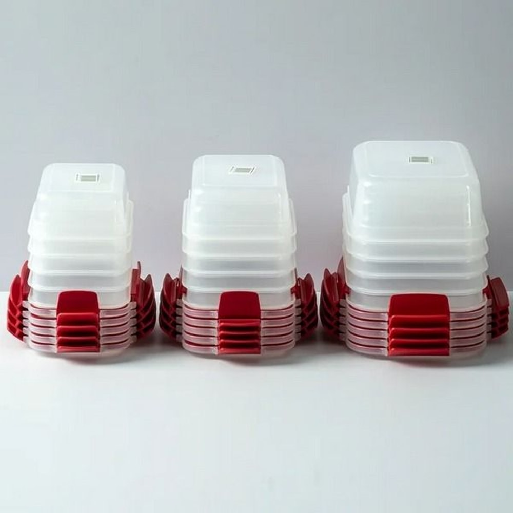 Airtight Food Storage Containers Stackable Leakproof Snap Lock Lids BPAFree Clear Plastic Meal Pre 6