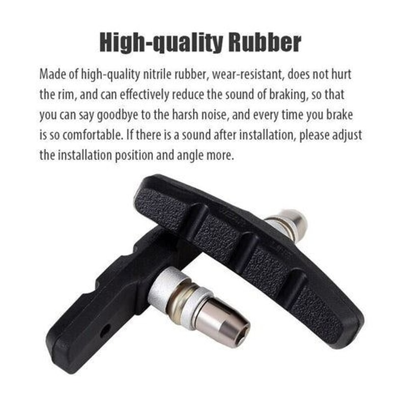 HighGrade Black Bicycle Brake Shoes LongLasting WearResistant For Mountain Road Bikes 1