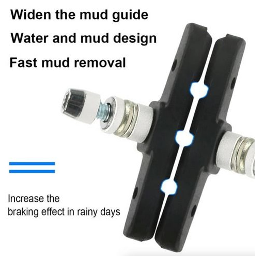 HighGrade Black Bicycle Brake Shoes LongLasting WearResistant For Mountain Road Bikes 2