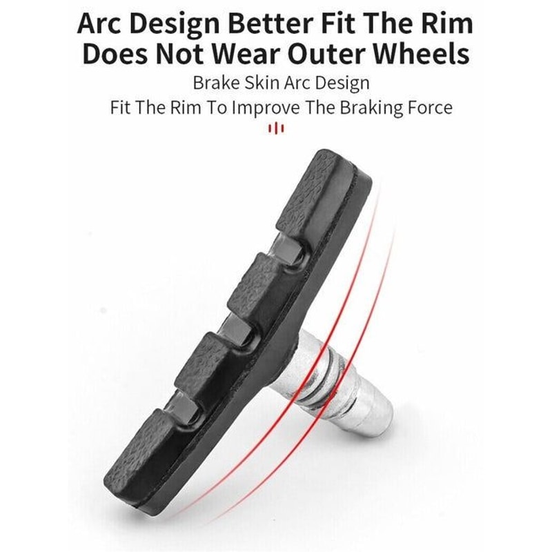 HighGrade Black Bicycle Brake Shoes LongLasting WearResistant For Mountain Road Bikes 5