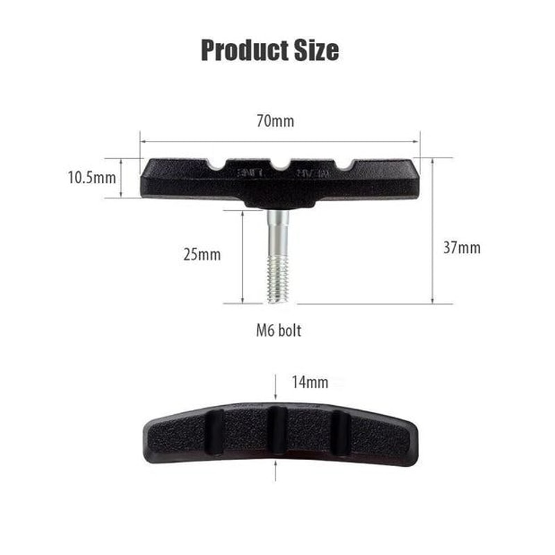 HighGrade Black Bicycle Brake Shoes LongLasting WearResistant For Mountain Road Bikes 9