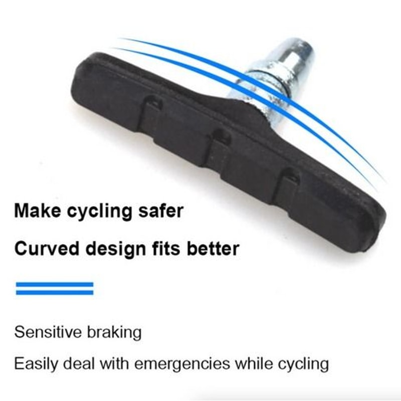 HighGrade Black Bicycle Brake Shoes LongLasting WearResistant For Mountain Road Bikes 11