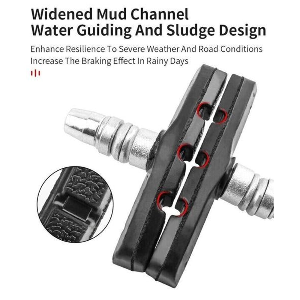 HighGrade Black Bicycle Brake Shoes LongLasting WearResistant For Mountain Road Bikes 6