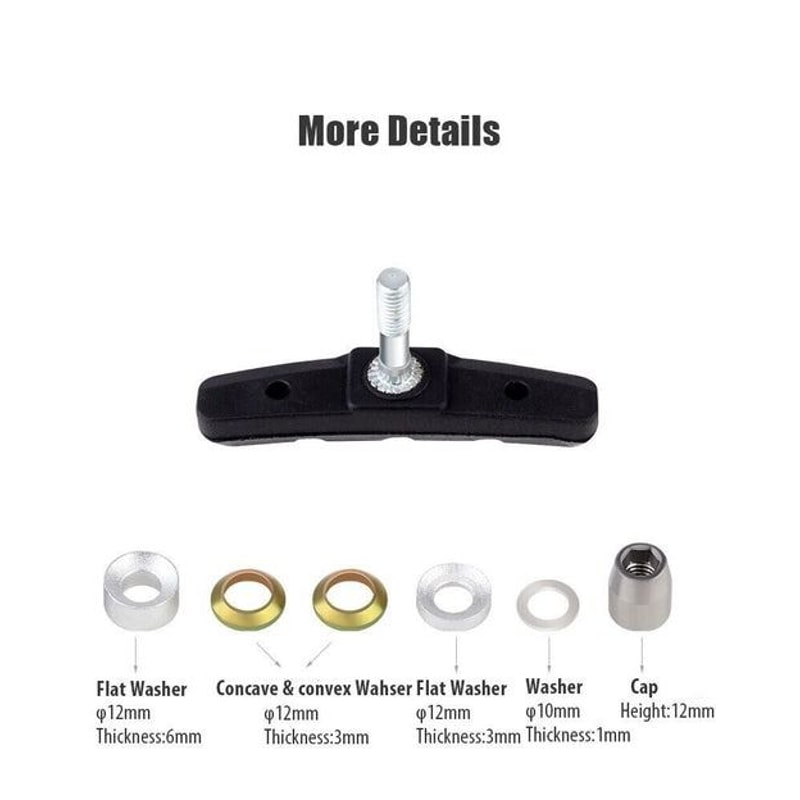 HighGrade Black Bicycle Brake Shoes LongLasting WearResistant For Mountain Road Bikes 8