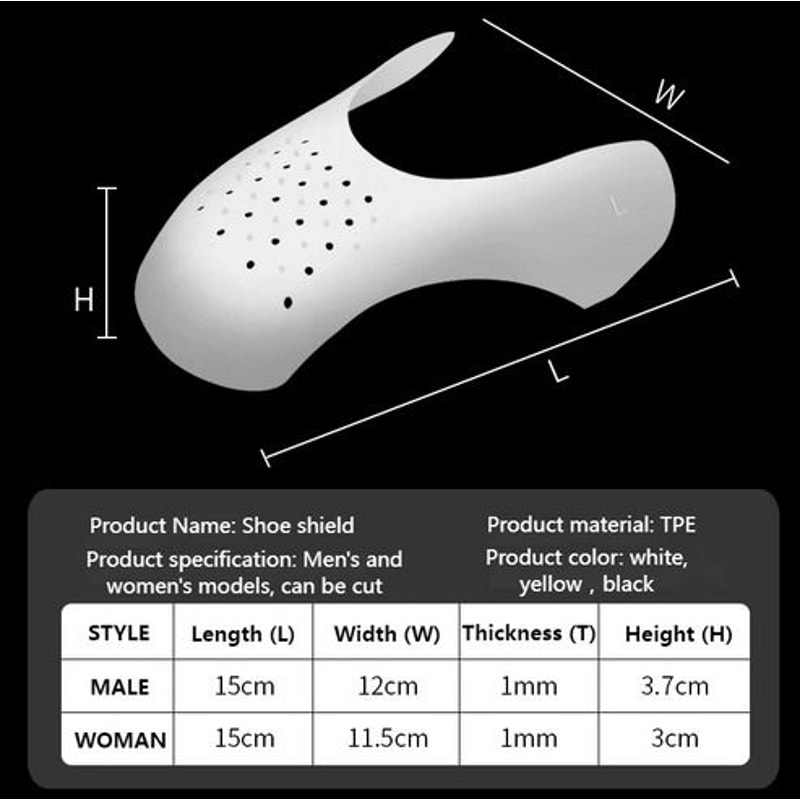 Anti Crease Shoe Protector Force Fields Cover Toe Cap Creasing Decreaser For LongLasting Shoe Fresh 12