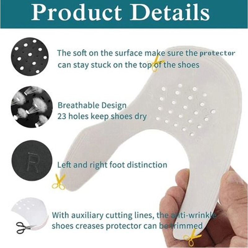 Anti Crease Shoe Protector Force Fields Cover Toe Cap Creasing Decreaser For LongLasting Shoe Fresh 5