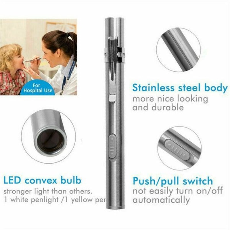 Stainless Steel Torch 5 LED USB Rechargeable Mini Tactical Flashlight Waterproof Portable Pen Light 1