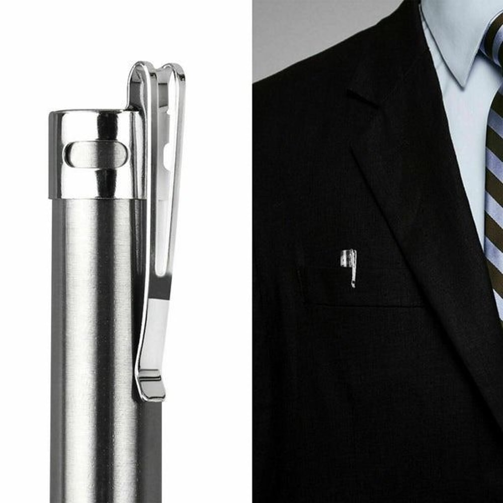 Stainless Steel Torch 5 LED USB Rechargeable Mini Tactical Flashlight Waterproof Portable Pen Light 0