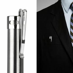 stainless steel torch, 5" led usb rechargeable mini tactical flashlight, waterproof, portable pen light for home, office