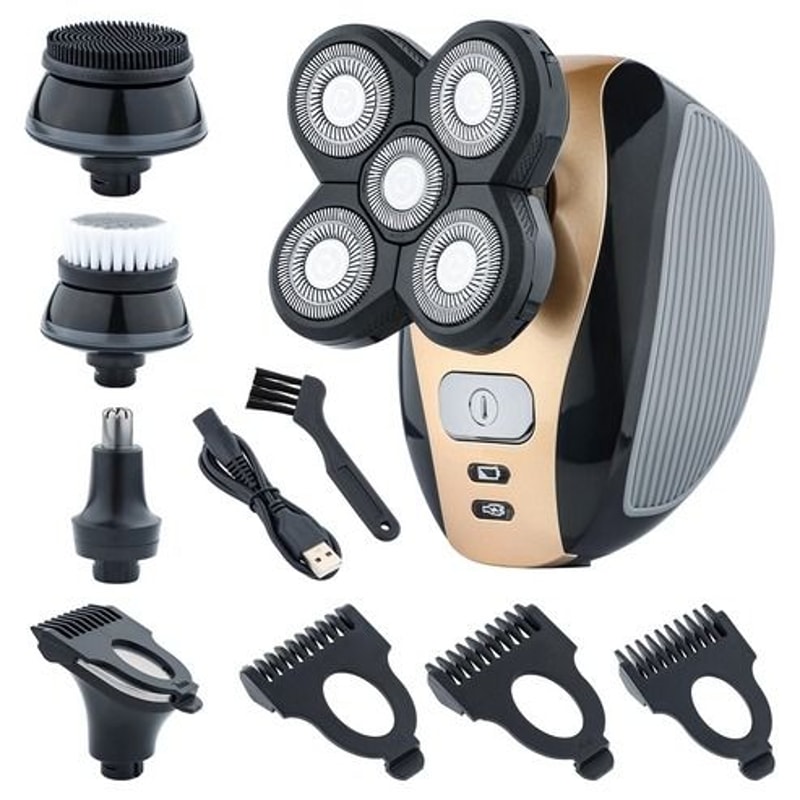Rotary Electric Shaver Rechargeable Trimmer Razor For Bald Head Hair Beard And Face 0