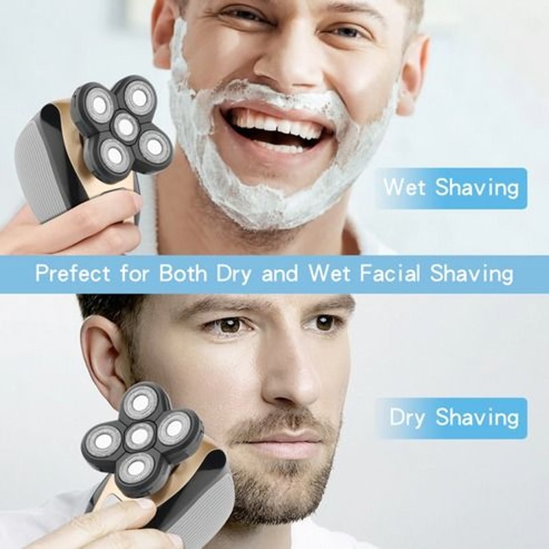 Rotary Electric Shaver Rechargeable Trimmer Razor For Bald Head Hair Beard And Face 5