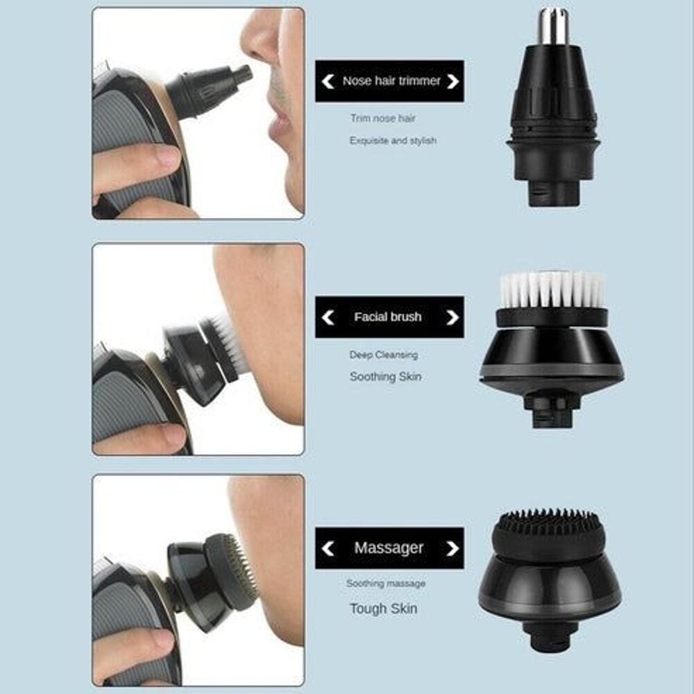 Rotary Electric Shaver Rechargeable Trimmer Razor For Bald Head Hair Beard And Face 6