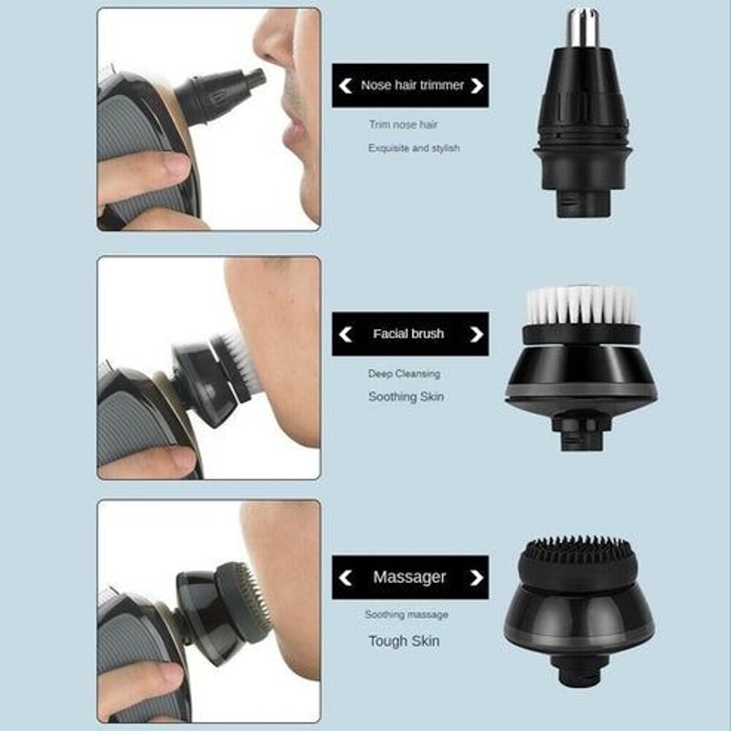 Rotary Electric Shaver Rechargeable Trimmer Razor For Bald Head Hair Beard And Face 6