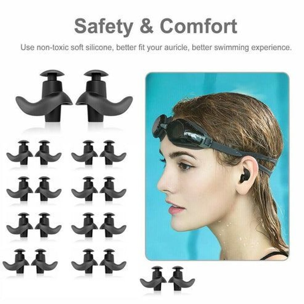 Reusable Soft Silicone Ear Plugs For Sleeping Swimming AntiSnore Noise Cancelling 4