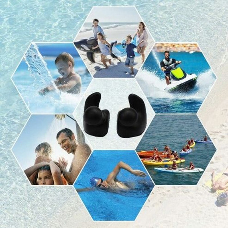 Reusable Soft Silicone Ear Plugs For Sleeping Swimming AntiSnore Noise Cancelling 5