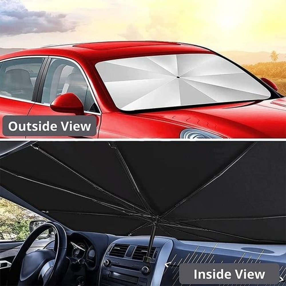 Foldable Umbrella Car Windshield Sun Shade Front Window Cover Visor Umbrella For Summer Heat Protec 4