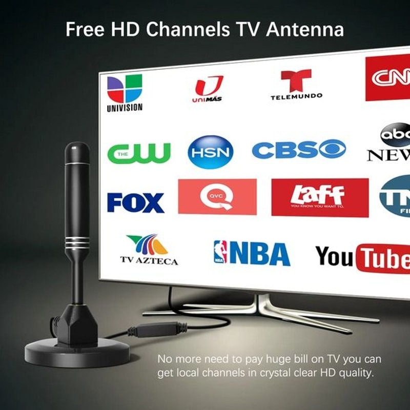 HDTV Amplified Digital TV Antenna Upgraded Long Range Indoor 4K 1080p Free HD Channels No Monthly B 8