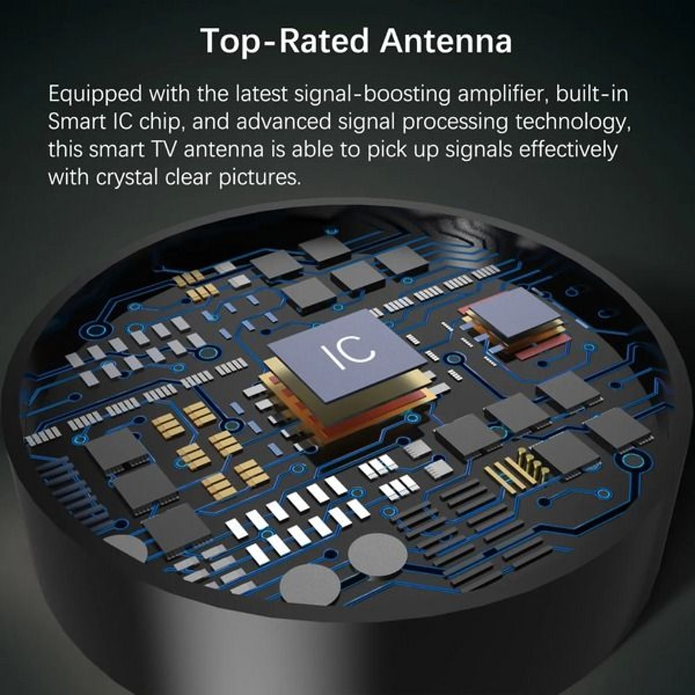 HDTV Amplified Digital TV Antenna Upgraded Long Range Indoor 4K 1080p Free HD Channels No Monthly B 2