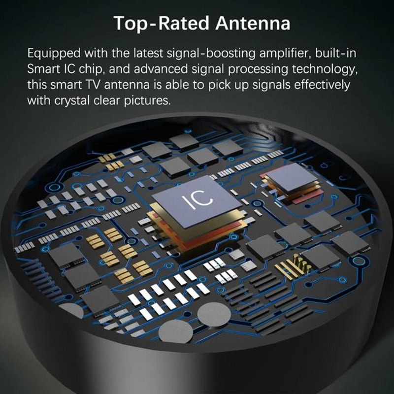 HDTV Amplified Digital TV Antenna Upgraded Long Range Indoor 4K 1080p Free HD Channels No Monthly B 2