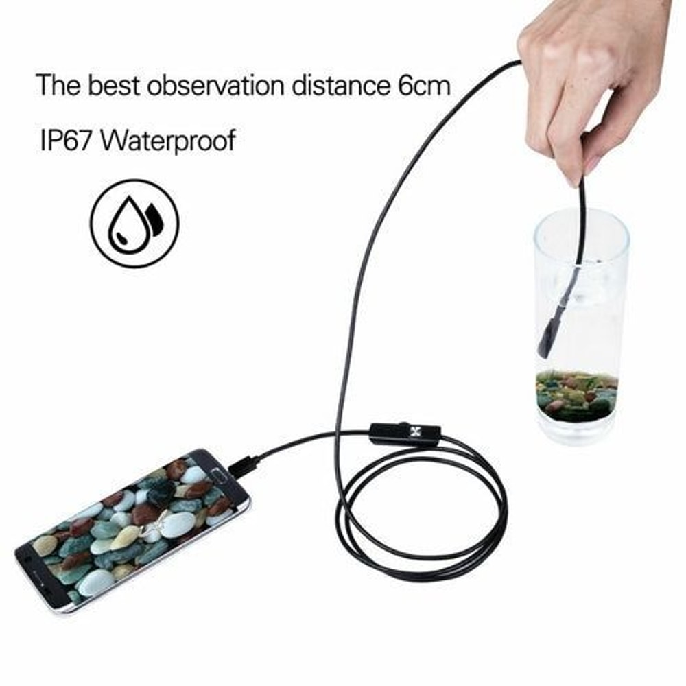 Snake Endoscope Borescope 8mm USB Camera Scope For Android LED Inspection Camera Waterproof USB End 1
