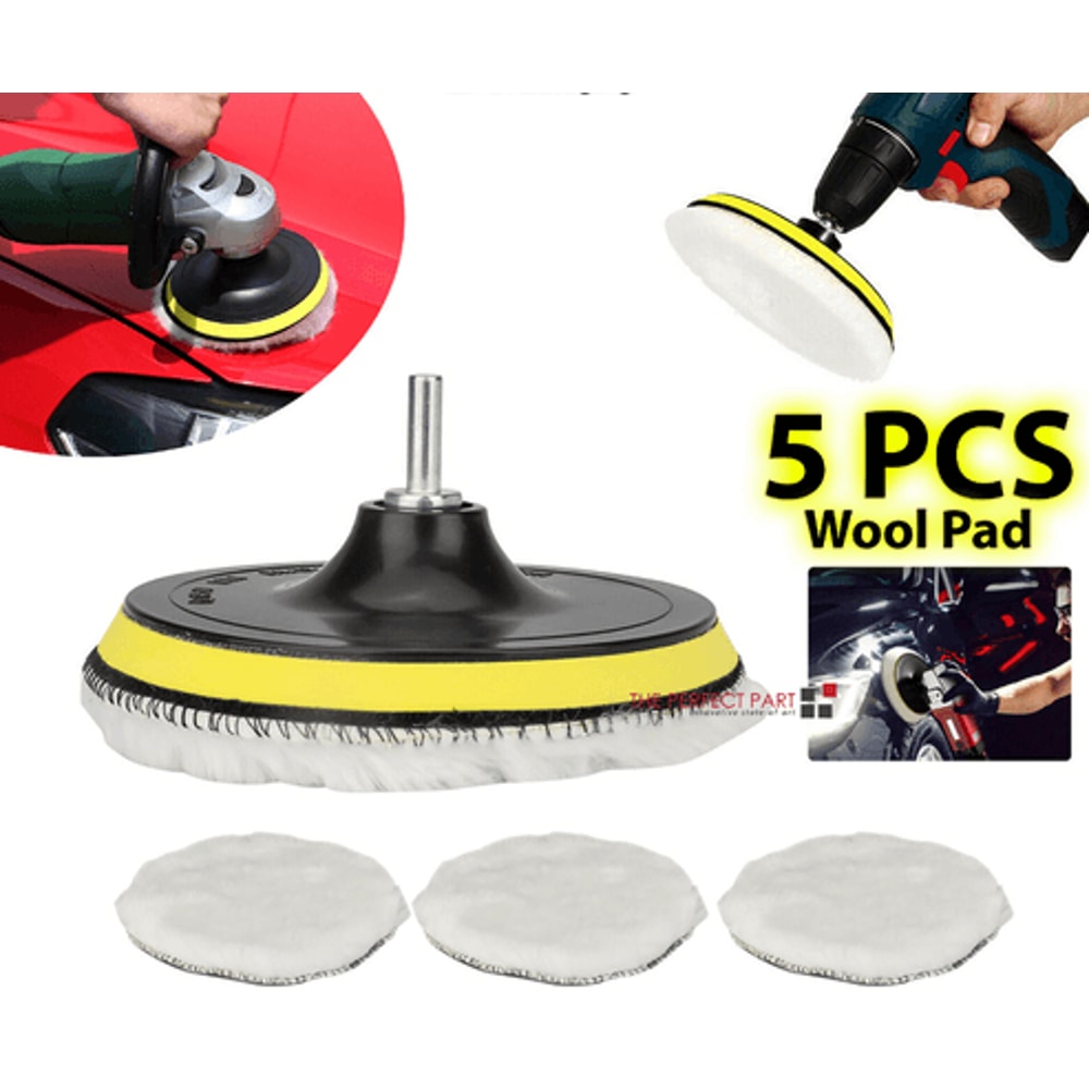 Buffing Polishing Wool Pad Kit Car Polisher Drill Adapter Drill Attachment For Auto Detailing 0