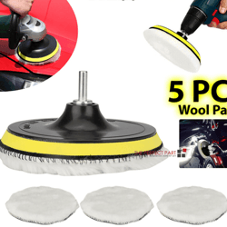 buffing polishing wool pad kit, car polisher drill adapter, drill attachment for auto detailing