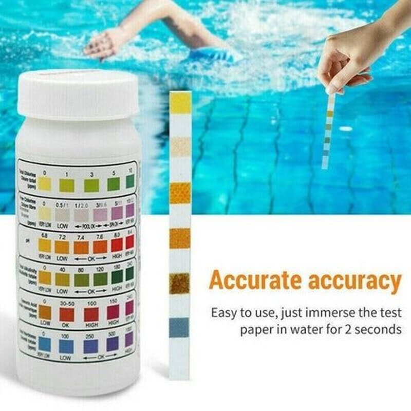 Chlorine Test Strips Swimming Pool Spa Hot Tub PH Tester Paper Bottle Quick Easy Results For Water 8