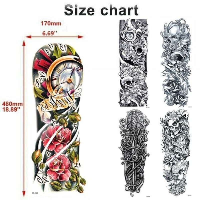 Waterproof Large Temporary Arm Tattoo Sticker Sleeve For Man And Women Perfect For Parties Weddings 5