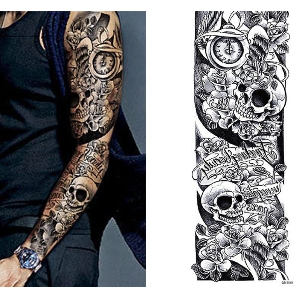Waterproof Large Temporary Arm Tattoo Sticker Sleeve For Man And Women Perfect For Parties Weddings 2