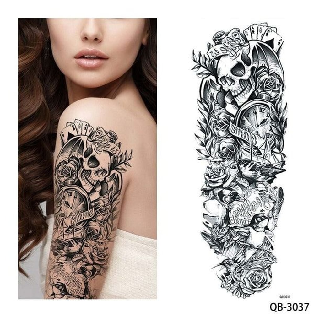 Waterproof Large Temporary Arm Tattoo Sticker Sleeve For Man And Women Perfect For Parties Weddings 4
