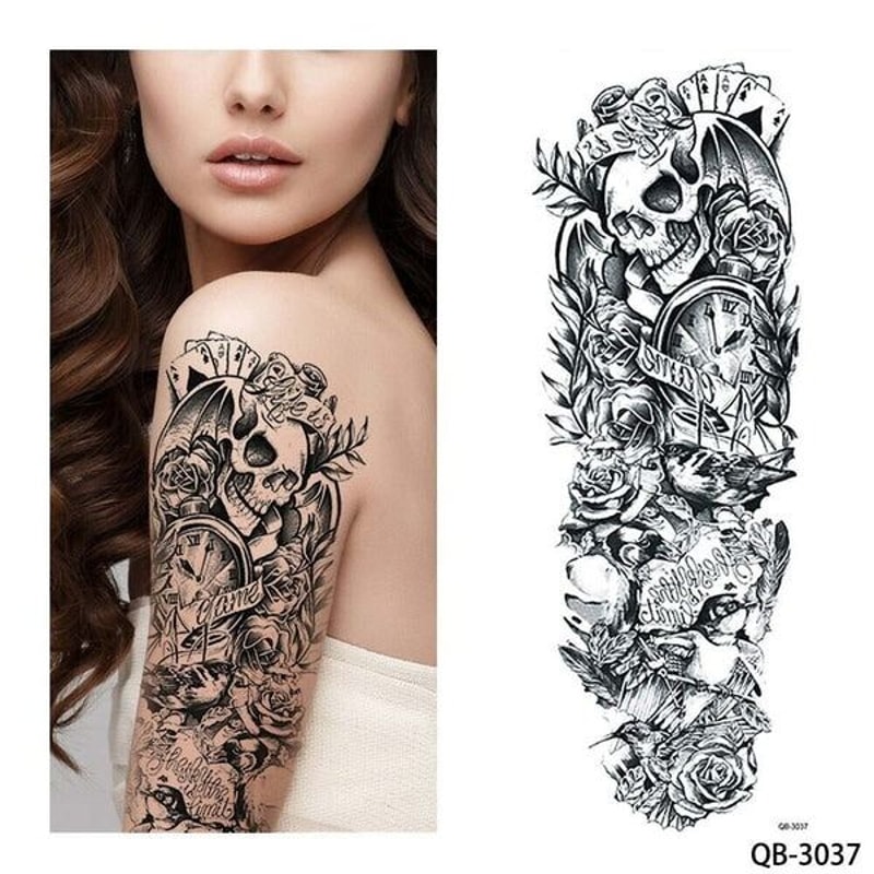 Waterproof Large Temporary Arm Tattoo Sticker Sleeve For Man And Women Perfect For Parties Weddings 4