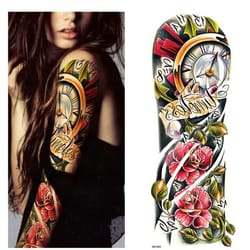 waterproof large temporary arm tattoo sticker sleeve for man and women, perfect for parties, weddings, and festivals