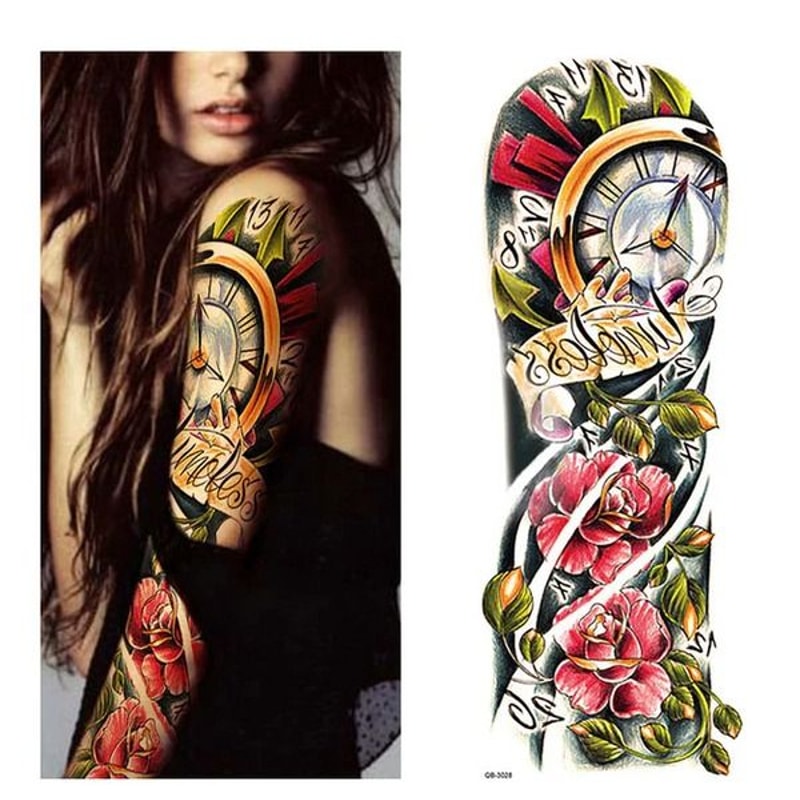 Waterproof Large Temporary Arm Tattoo Sticker Sleeve For Man And Women Perfect For Parties Weddings 0