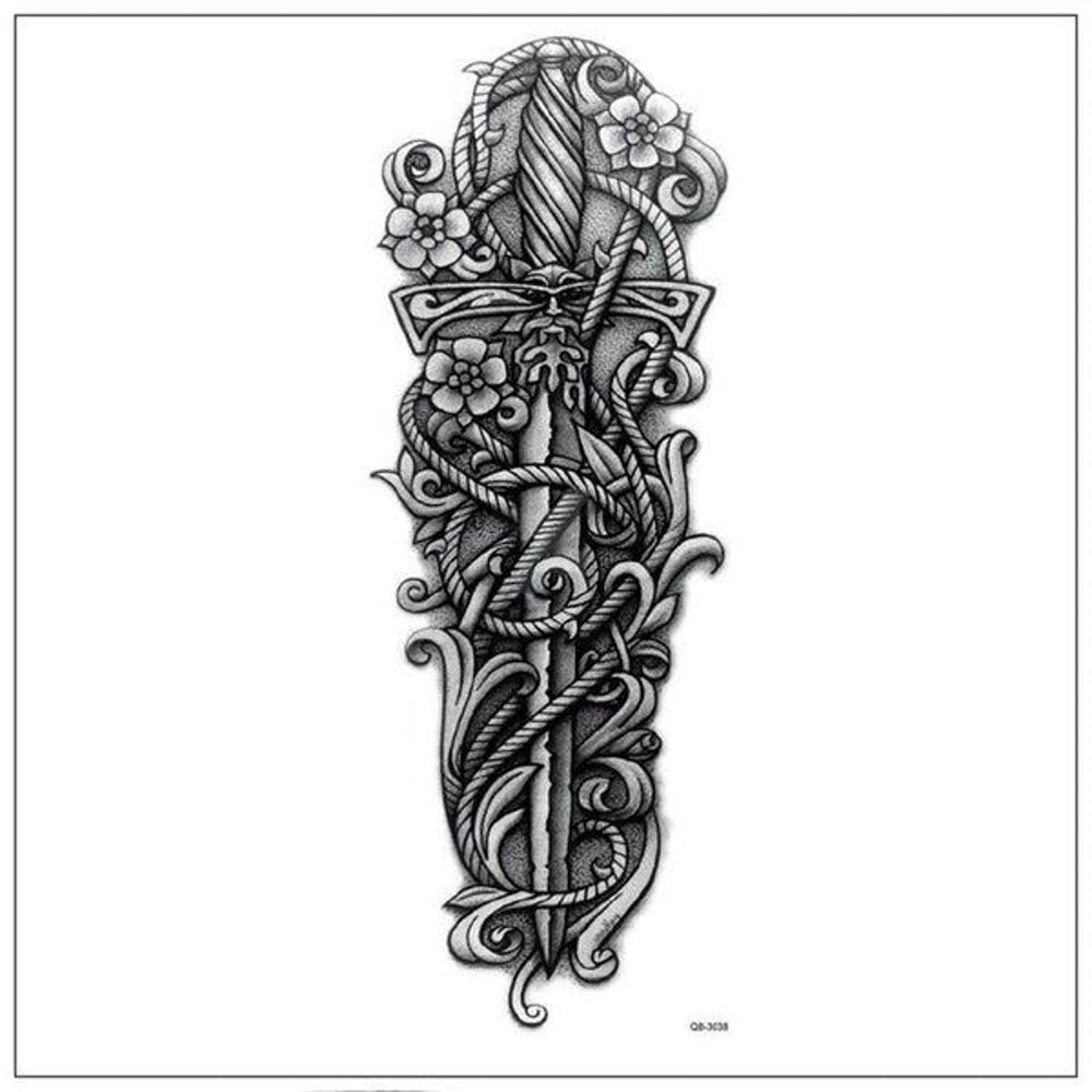 Waterproof Large Temporary Arm Tattoo Sticker Sleeve For Man And Women Perfect For Parties Weddings 9