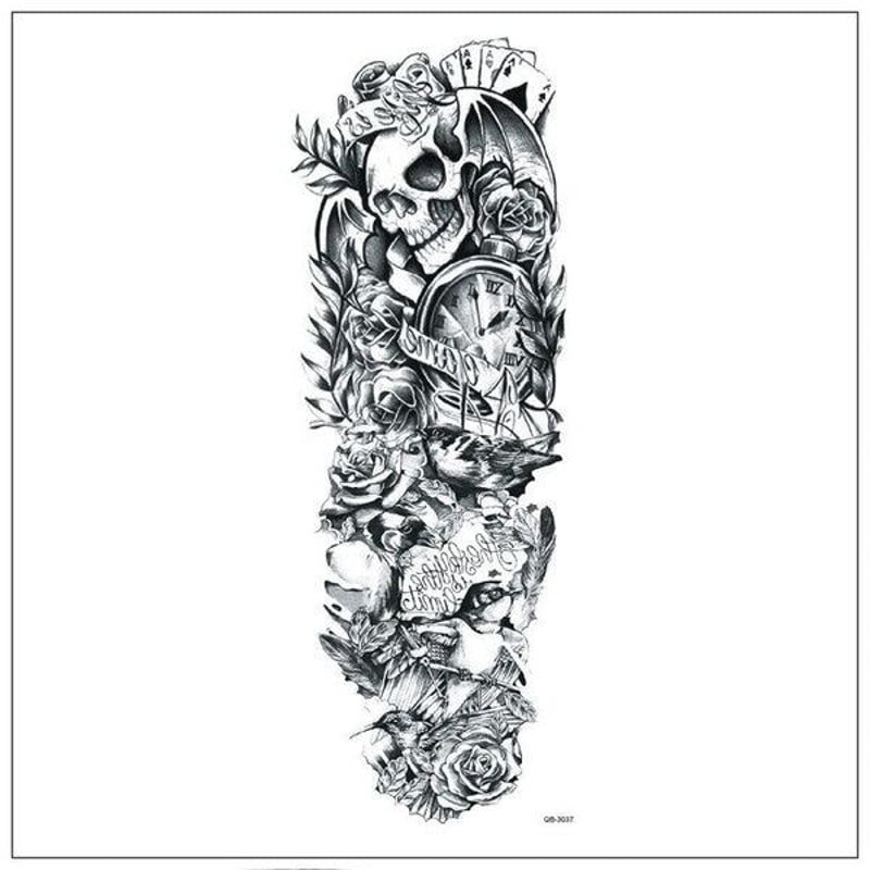 Waterproof Large Temporary Arm Tattoo Sticker Sleeve For Man And Women Perfect For Parties Weddings 6